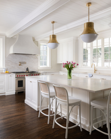 Kitchen Remodel with White Cabinetry and Island by Hopedale Builders Charlotte, NC ©HeatherIsonPhotography