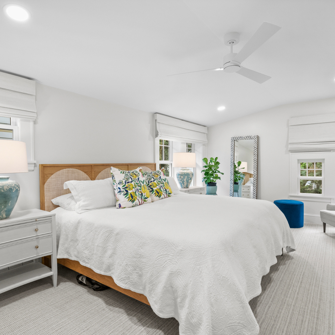 Bright White & Open Primary Bedroom by Hopedale Builders in Dilworth Charlotte, NC