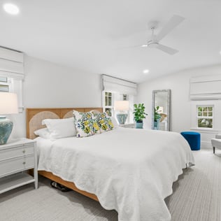Bright White & Open Primary Bedroom by Hopedale Builders in Dilworth Charlotte, NC