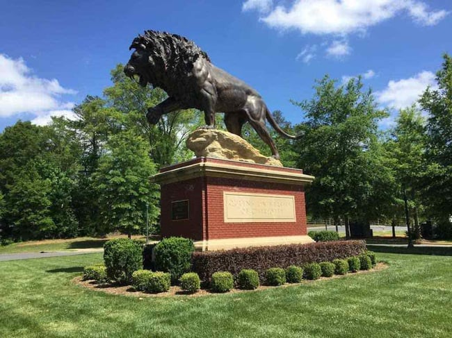 Statue in Marion Diehl Park in Madison Park, North Carolina