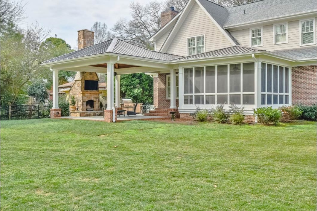 Outdoor living porch renovation by Hopedale Builders